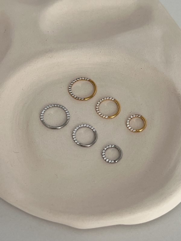 pierging-anneau-doré-argenté-zircon-acier-inoxydable