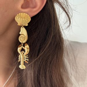 boucle-oreille-dore-homard-acier-inoxydable