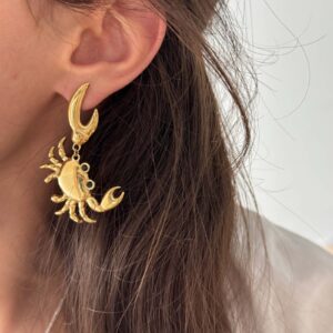 boucle-oreille-dore-crabe-acier-inoxydable