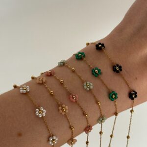 bracelet-chaine-fine-fleur-dore-acier-inoxydable