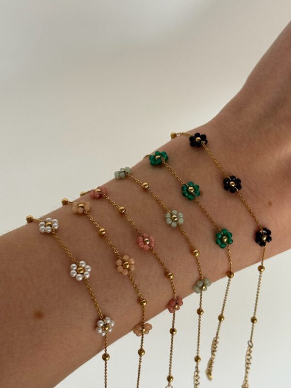 bracelet-chaine-fine-fleur-dore-acier-inoxydable