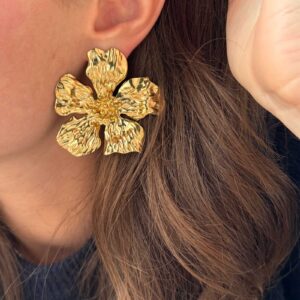 boucle-pendante-fleur-dore
