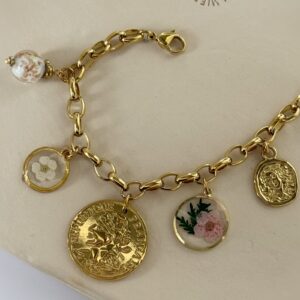 Bracelet-breloque-vintage-médaille