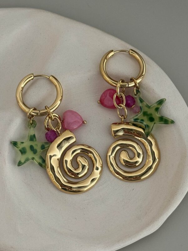 boucle-pendante-torsade-coeur-colore