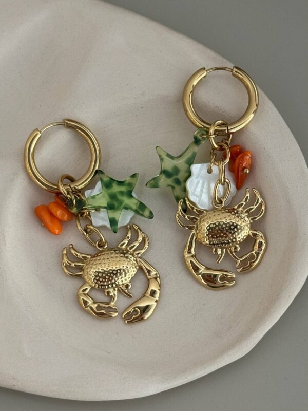 boucle-pendante-ocean-crabe-coquillage