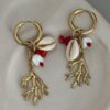 boucle-pendance-corail-coquillage-ocean