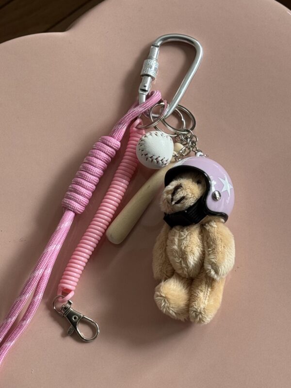 Grigri-rose-pink-nounours-peluche-casque-baseball