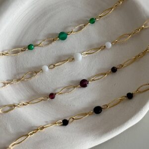 Bracelet-chaîne-fine-pierre-naturelle