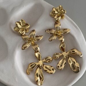 Boucle-pendante-acier-summer-été-feuille