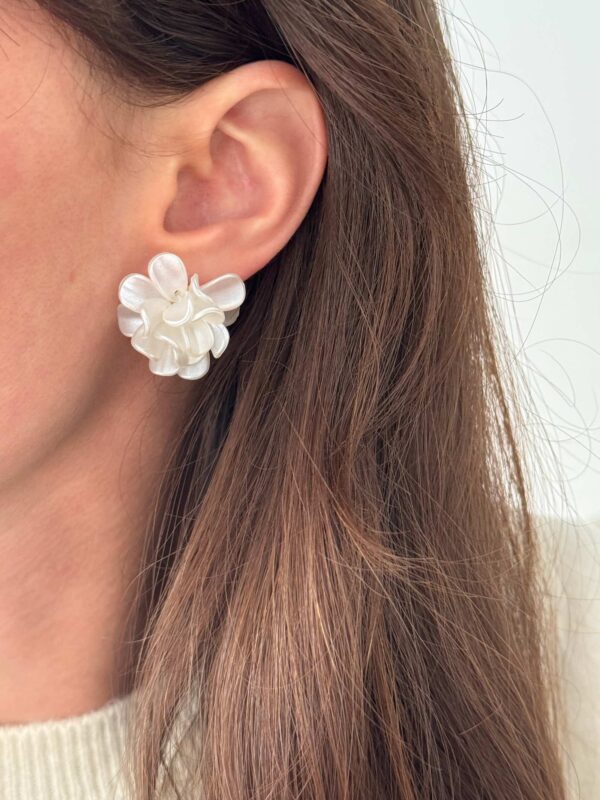 boucle-oreille-acier-inoxydable-fleur-blanc