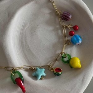 Bracelet-breloque-citron-fruit-cerise-piment